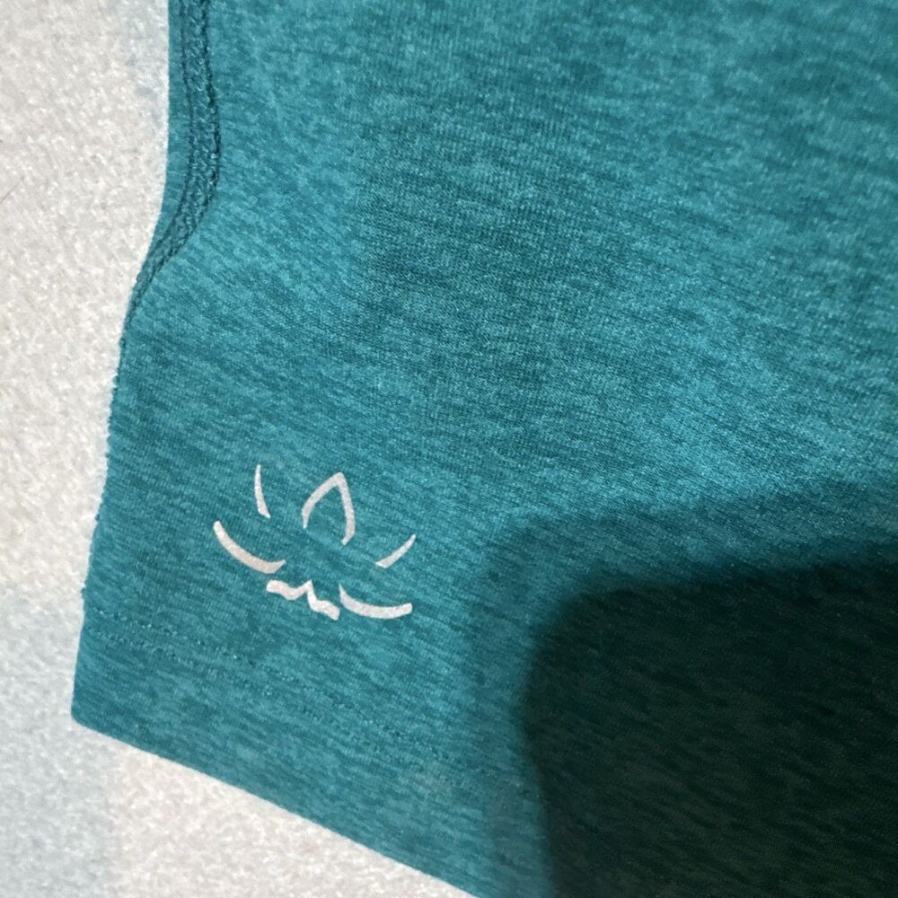 Beyond Yoga Women's Teal Cropped Racerback Scoop Neck Stretch Tank Top Size L - Picture 4 of 5